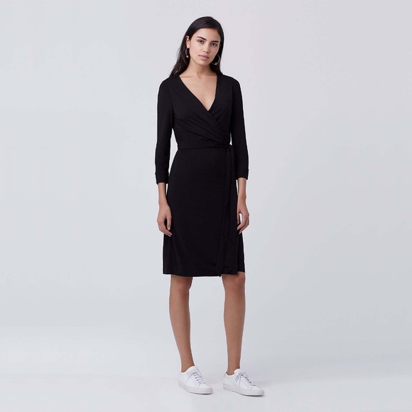 classic black wrap dress